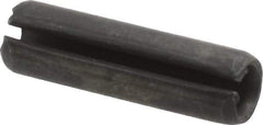 Made in USA - 1/4" Diam x 7/8" Long Slotted Spring Pin - Grade 1070-1090 Alloy Steel, Black Oxide Finish - Exact Tool & Supply