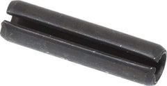 Made in USA - 1/4" Diam x 1" Long Slotted Spring Pin - Grade 1070-1090 Alloy Steel, Black Oxide Finish - Exact Tool & Supply