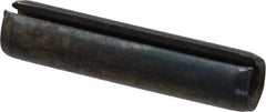 Made in USA - 1/4" Diam x 1-1/8" Long Slotted Spring Pin - Grade 1070-1090 Alloy Steel, Black Oxide Finish - Exact Tool & Supply