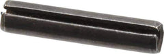 Made in USA - 1/4" Diam x 1-1/4" Long Slotted Spring Pin - Grade 1070-1090 Alloy Steel, Black Oxide Finish - Exact Tool & Supply