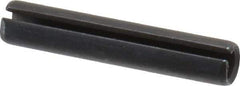 Made in USA - 1/4" Diam x 1-3/8" Long Slotted Spring Pin - Grade 1070-1090 Alloy Steel, Black Oxide Finish - Exact Tool & Supply