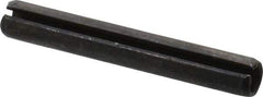 Made in USA - 1/4" Diam x 1-3/4" Long Slotted Spring Pin - Grade 1070-1090 Alloy Steel, Black Oxide Finish - Exact Tool & Supply