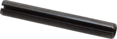 Made in USA - 1/4" Diam x 1-7/8" Long Slotted Spring Pin - Grade 1070-1090 Alloy Steel, Black Oxide Finish - Exact Tool & Supply