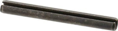 Made in USA - 1/4" Diam x 2-1/4" Long Slotted Spring Pin - Grade 1070-1090 Alloy Steel, Black Oxide Finish - Exact Tool & Supply