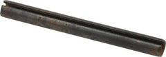 Made in USA - 1/4" Diam x 2-1/2" Long Slotted Spring Pin - Grade 1070-1090 Alloy Steel, Black Oxide Finish - Exact Tool & Supply