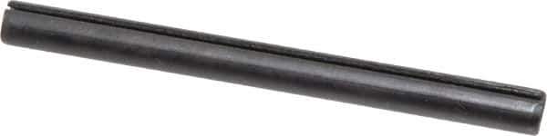 Made in USA - 1/4" Diam x 3" Long Slotted Spring Pin - Grade 1070-1090 Alloy Steel, Black Oxide Finish - Exact Tool & Supply