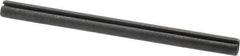 Made in USA - 1/4" Diam x 3-1/2" Long Slotted Spring Pin - Grade 1070-1090 Alloy Steel, Black Oxide Finish - Exact Tool & Supply