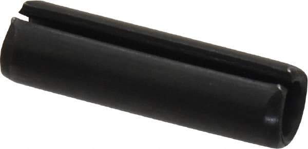 Made in USA - 5/16" Diam x 1-1/8" Long Slotted Spring Pin - Grade 1070-1090 Alloy Steel, Black Oxide Finish - Exact Tool & Supply