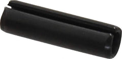Made in USA - 5/16" Diam x 1-1/8" Long Slotted Spring Pin - Grade 1070-1090 Alloy Steel, Black Oxide Finish - Exact Tool & Supply