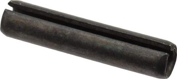 Made in USA - 5/16" Diam x 1-1/2" Long Slotted Spring Pin - Grade 1070-1090 Alloy Steel, Black Oxide Finish - Exact Tool & Supply