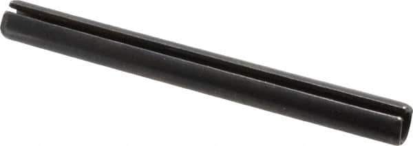 Made in USA - 5/16" Diam x 3-1/4" Long Slotted Spring Pin - Grade 1070-1090 Alloy Steel, Black Oxide Finish - Exact Tool & Supply