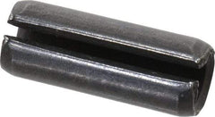 Made in USA - 3/8" Diam x 1" Long Slotted Spring Pin - Grade 1070-1090 Alloy Steel, Black Oxide Finish - Exact Tool & Supply