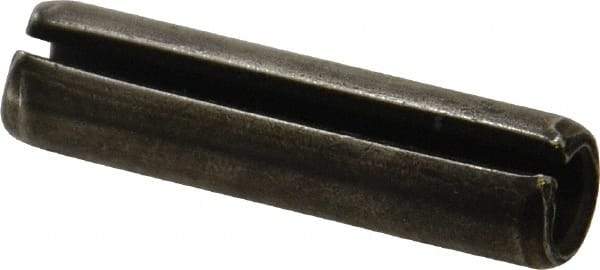 Made in USA - 3/8" Diam x 1-1/2" Long Slotted Spring Pin - Grade 1070-1090 Alloy Steel, Black Oxide Finish - Exact Tool & Supply