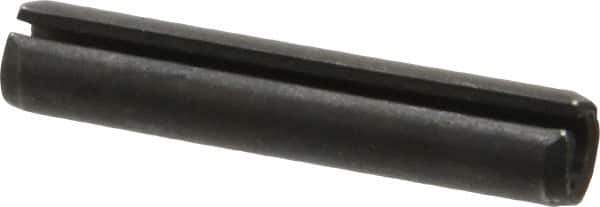 Made in USA - 3/8" Diam x 2" Long Slotted Spring Pin - Grade 1070-1090 Alloy Steel, Black Oxide Finish - Exact Tool & Supply