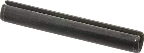 Made in USA - 3/8" Diam x 2-1/2" Long Slotted Spring Pin - Grade 1070-1090 Alloy Steel, Black Oxide Finish - Exact Tool & Supply