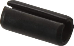 Made in USA - 7/16" Diam x 1" Long Slotted Spring Pin - Grade 1070-1090 Alloy Steel, Black Oxide Finish - Exact Tool & Supply