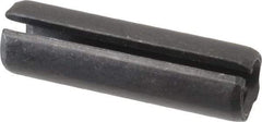 Made in USA - 7/16" Diam x 1-1/2" Long Slotted Spring Pin - Grade 1070-1090 Alloy Steel, Black Oxide Finish - Exact Tool & Supply