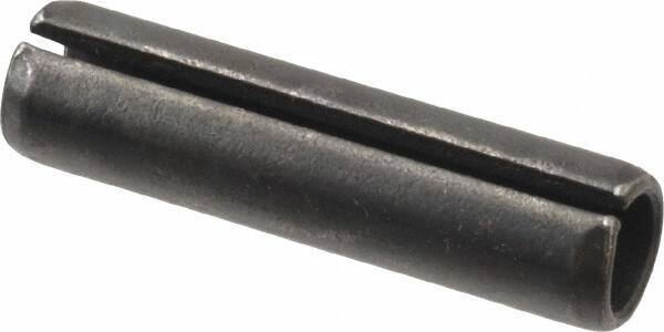 Made in USA - 7/16" Diam x 1-3/4" Long Slotted Spring Pin - Grade 1070-1090 Alloy Steel, Black Oxide Finish - Exact Tool & Supply