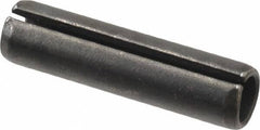 Made in USA - 7/16" Diam x 1-3/4" Long Slotted Spring Pin - Grade 1070-1090 Alloy Steel, Black Oxide Finish - Exact Tool & Supply