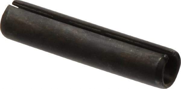 Made in USA - 7/16" Diam x 2" Long Slotted Spring Pin - Grade 1070-1090 Alloy Steel, Black Oxide Finish - Exact Tool & Supply