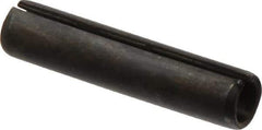 Made in USA - 7/16" Diam x 2" Long Slotted Spring Pin - Grade 1070-1090 Alloy Steel, Black Oxide Finish - Exact Tool & Supply