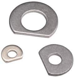 Made in USA - #10 Screw Size, 0.2" ID, 1008/1010 Steel Clipped Washer - 0.195 to 0.205" ID, 0.615 to 0.635" OD, 0.027 to 0.033" Thickness, Uncoated - Exact Tool & Supply