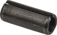 Made in USA - 1/2" Diam x 1-1/4" Long Slotted Spring Pin - Grade 1070-1090 Alloy Steel, Black Oxide Finish - Exact Tool & Supply