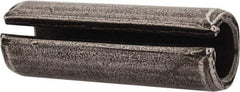 Made in USA - 1/2" Diam x 1-1/2" Long Slotted Spring Pin - Grade 1070-1090 Alloy Steel, Black Oxide Finish - Exact Tool & Supply