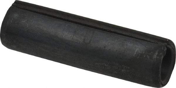 Made in USA - 1/2" Diam x 1-3/4" Long Slotted Spring Pin - Grade 1070-1090 Alloy Steel, Black Oxide Finish - Exact Tool & Supply