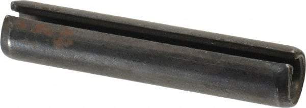 Made in USA - 1/2" Diam x 2-1/2" Long Slotted Spring Pin - Grade 1070-1090 Alloy Steel, Black Oxide Finish - Exact Tool & Supply