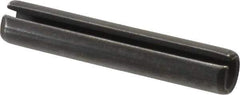 Made in USA - 1/2" Diam x 2-3/4" Long Slotted Spring Pin - Grade 1070-1090 Alloy Steel, Black Oxide Finish - Exact Tool & Supply