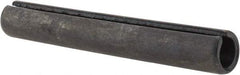 Made in USA - 1/2" Diam x 3-1/2" Long Slotted Spring Pin - Grade 1070-1090 Alloy Steel, Black Oxide Finish - Exact Tool & Supply