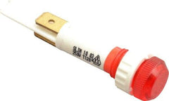 ACI - 220 V Red Lens Indicating Light - Round Lens, Blade Connector, 10mm Wide - Exact Tool & Supply