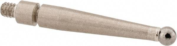 Mitutoyo - 2mm Ball Diam, Carbide, Ball Test Indicator Contact Point - 0.79" Contact Point Length, Use with Mitutoyo 513 Series Dial Test Indicators - Exact Tool & Supply