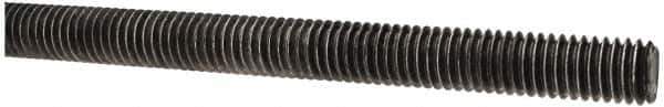 Made in USA - 7/16-14 UNC (Coarse), 3' Long, Low Carbon Steel Threaded Rod - Oil Finish Finish, Right Hand Thread - Exact Tool & Supply