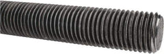 Made in USA - 1-1/4-7 UNC (Coarse), 3' Long, Low Carbon Steel Threaded Rod - Oil Finish Finish, Right Hand Thread - Exact Tool & Supply
