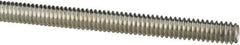 Made in USA - 1/4-20 UNC (Coarse), 3' Long, Low Carbon Steel Threaded Rod - Zinc-Plated Finish, Right Hand Thread - Exact Tool & Supply