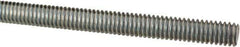 Made in USA - 5/16-18 UNC (Coarse), 3' Long, Low Carbon Steel Threaded Rod - Zinc-Plated Finish, Right Hand Thread - Exact Tool & Supply