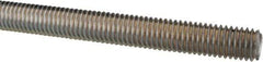 Made in USA - 1/2-13 UNC (Coarse), 3' Long, Low Carbon Steel Threaded Rod - Zinc-Plated Finish, Right Hand Thread - Exact Tool & Supply