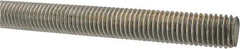Made in USA - 5/8-11 UNC (Coarse), 3' Long, Low Carbon Steel Threaded Rod - Zinc-Plated Finish, Right Hand Thread - Exact Tool & Supply