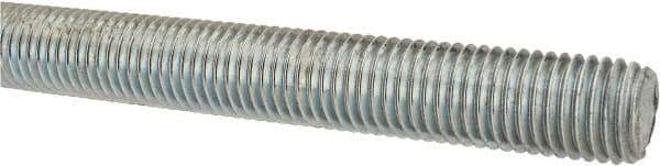 Made in USA - 3/4-10 UNC (Coarse), 3' Long, Low Carbon Steel Threaded Rod - Zinc-Plated Finish, Right Hand Thread - Exact Tool & Supply