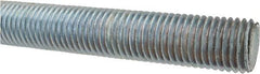Made in USA - 1-8 UNC (Coarse), 3' Long, Low Carbon Steel Threaded Rod - Zinc-Plated Finish, Right Hand Thread - Exact Tool & Supply