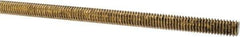 Made in USA - 5/16-18 UNC (Coarse), 3' Long, Brass Threaded Rod - Right Hand Thread - Exact Tool & Supply