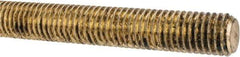 Made in USA - 5/8-11 UNC (Coarse), 3' Long, Brass Threaded Rod - Right Hand Thread - Exact Tool & Supply