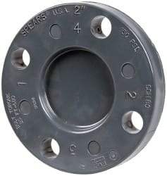 Value Collection - 2" Pipe, 5-15/16" OD, PVC Blind Pipe Flange - Schedule 80, Gray - Exact Tool & Supply