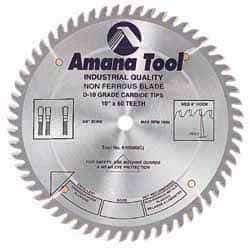 Amana Tool - 10" Diam, 5/8" Arbor Hole Diam, 80 Tooth Wet & Dry Cut Saw Blade - Carbide-Tipped, Standard Round Arbor - Exact Tool & Supply