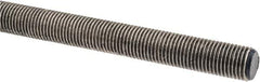 Made in USA - 3/8-24 UNF (Fine), 3' Long, Stainless Steel Threaded Rod - Right Hand Thread - Exact Tool & Supply