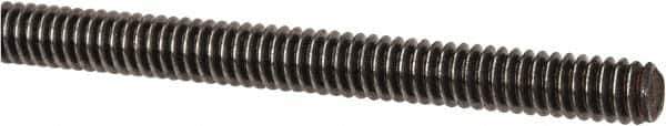 Value Collection - 1/4-20 UNC (Coarse), 3' Long, Alloy Steel Threaded Rod - Plain Finish, Right Hand Thread - Exact Tool & Supply