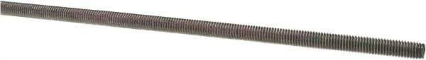Value Collection - #10-32 UNF (Fine), 3' Long, Low Carbon Steel Threaded Rod - Zinc-Plated Finish, Right Hand Thread - Exact Tool & Supply