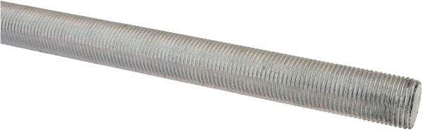 Made in USA - 5/8-18 UNF (Fine), 3' Long, Low Carbon Steel Threaded Rod - Zinc-Plated Finish, Right Hand Thread - Exact Tool & Supply